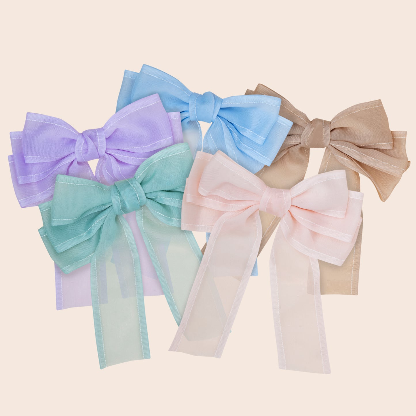 Pastel Layered Bow - Mocha