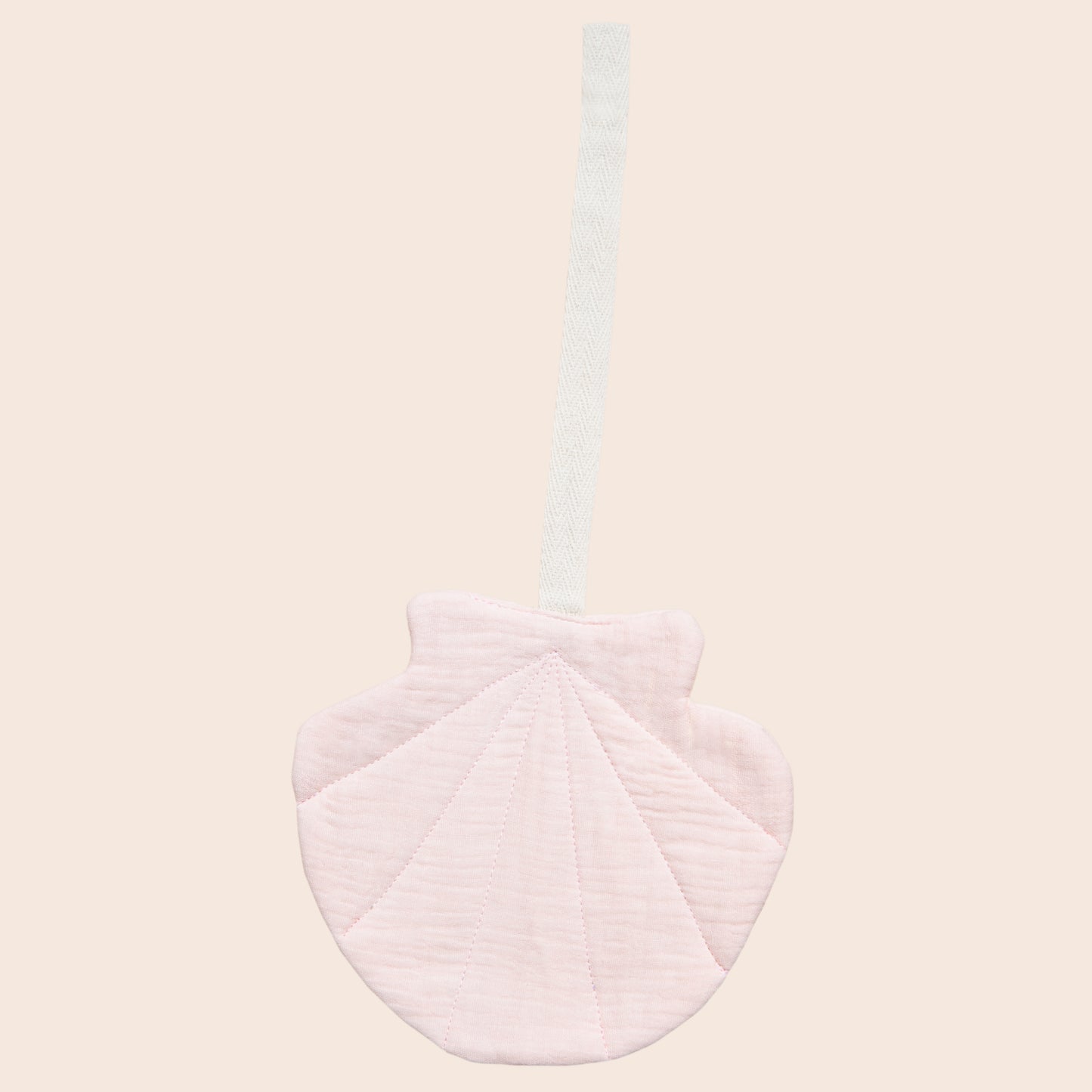 Seashell Linen Sucette Clip- Pink