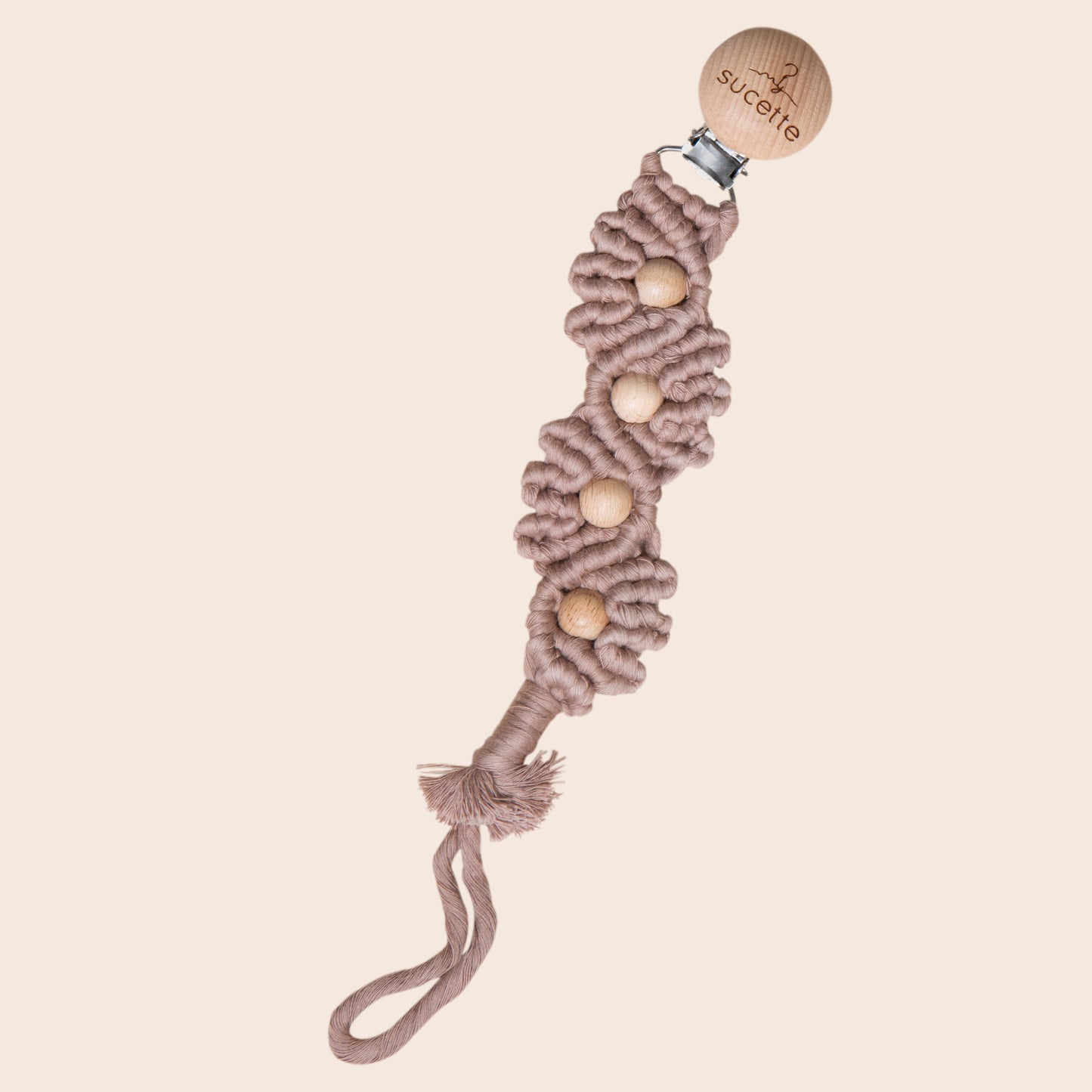 Woven Sucette Clip- Walnut