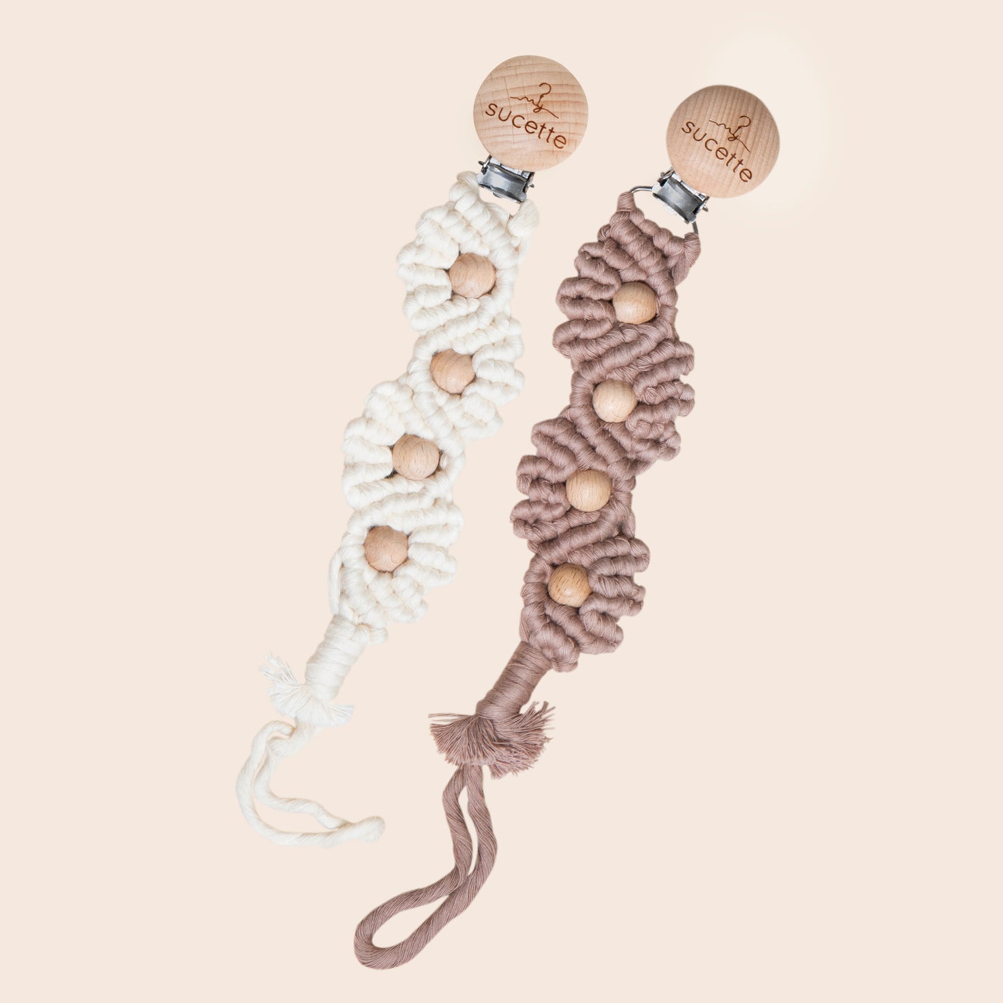 Woven Sucette Clip- Walnut