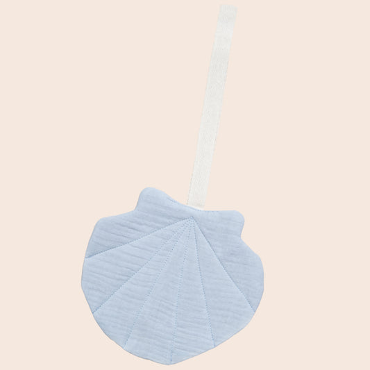 Seashell Linen Sucette Clip - Seafoam