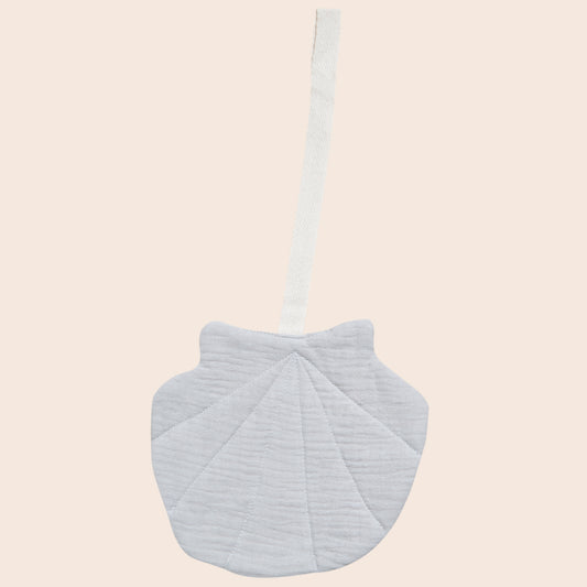Seashell Linen Sucette Clip - Seashell Grey