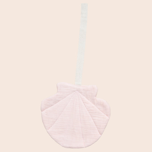 Seashell Linen Sucette Clip-  Pink
