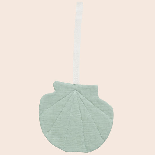 Seashell Linen Sucette Clip- Seaweed Green