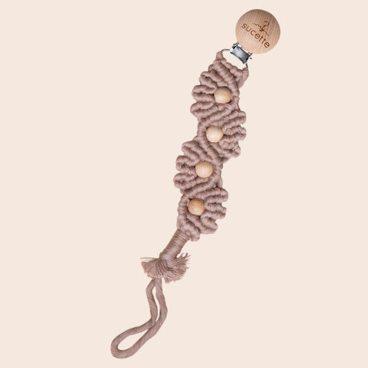 Woven Sucette Clip- Walnut